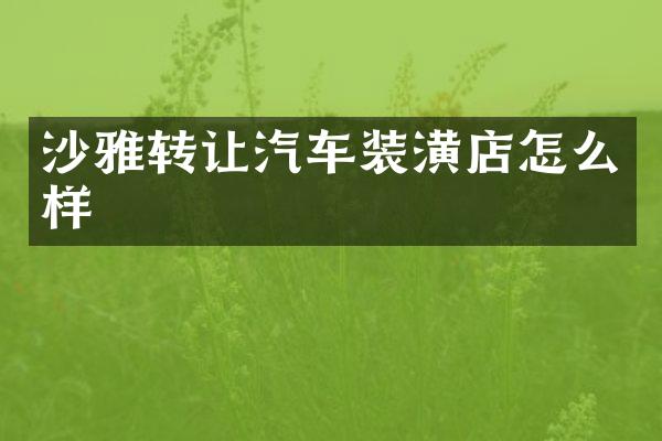 沙雅转让汽车装潢店怎么样