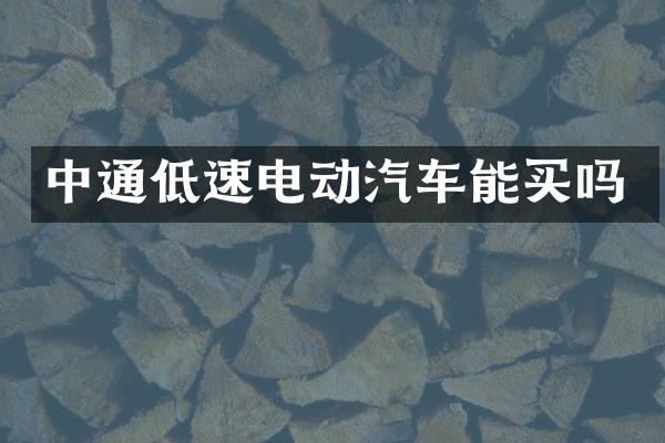 中通低速电动汽车能买吗