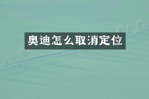 奥迪怎么取消定位