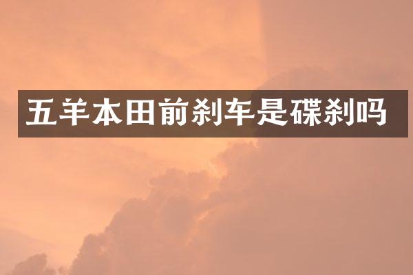 五羊本田前刹车是碟刹吗