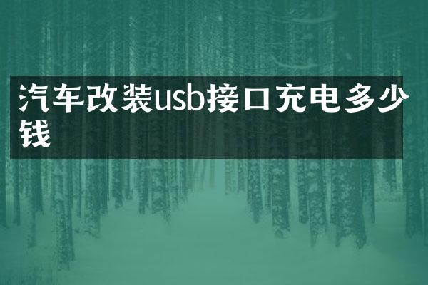 汽车改装usb接口充电多少钱