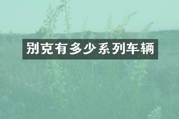 别克有多少系列车辆