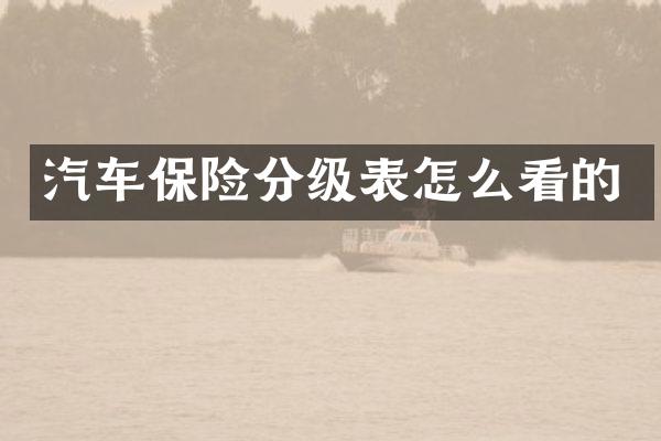 汽车保险分级表怎么看的