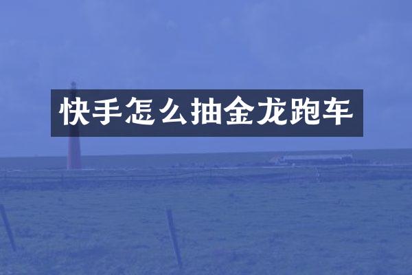 快手怎么抽金龙跑车