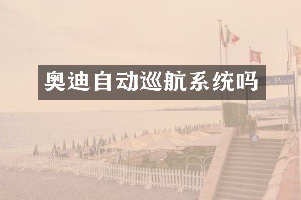 奥迪自动巡航系统吗