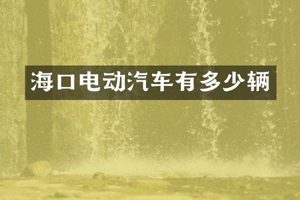海口电动汽车有多少辆
