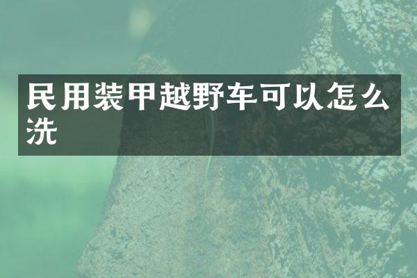 民用装甲越野车可以怎么洗