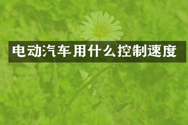 电动汽车用什么控制速度