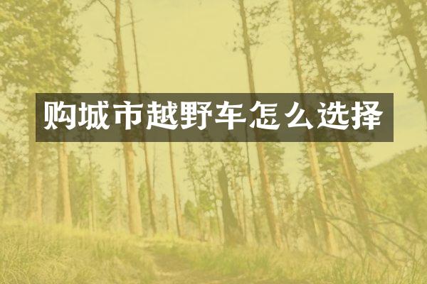 购城市越野车怎么选择