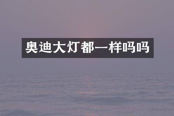 奥迪大灯都一样吗吗