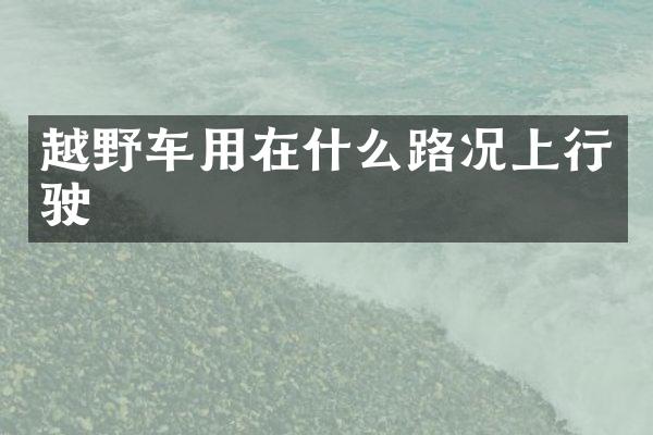 越野车用在什么路况上行驶