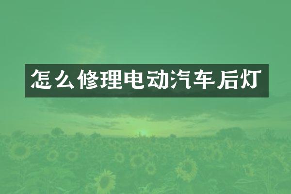 怎么修理电动汽车后灯