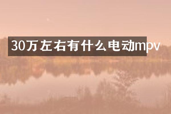30万左右有什么电动mpv
