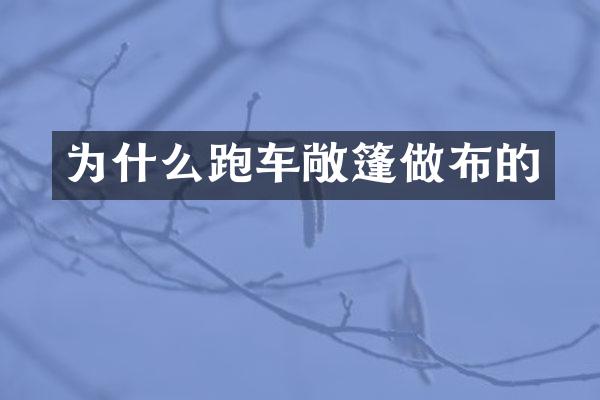 为什么跑车敞篷做布的