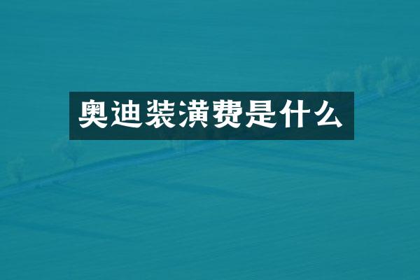奥迪装潢费是什么