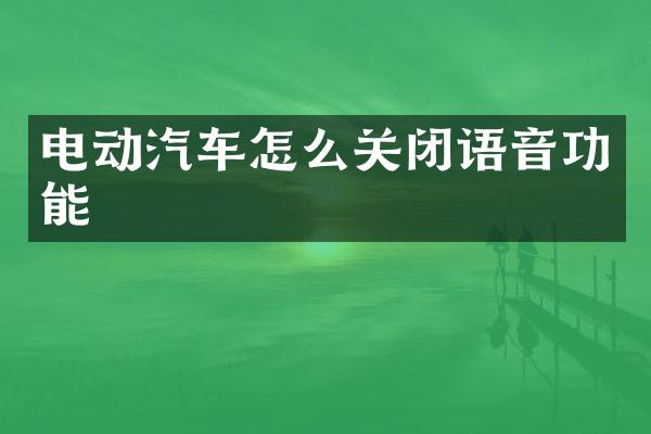 电动汽车怎么关闭语音功能