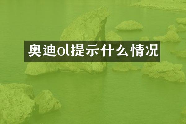 奥迪ol提示什么情况