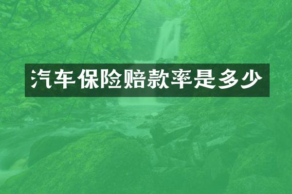 汽车保险赔款率是多少
