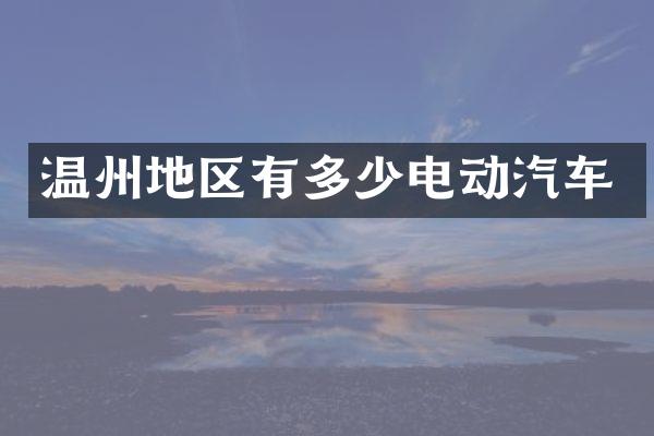 温州地区有多少电动汽车
