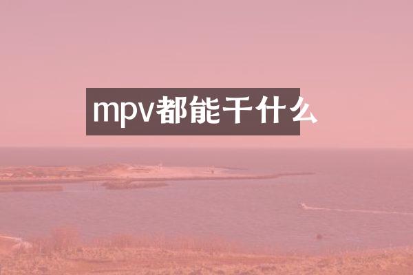 mpv都能干什么