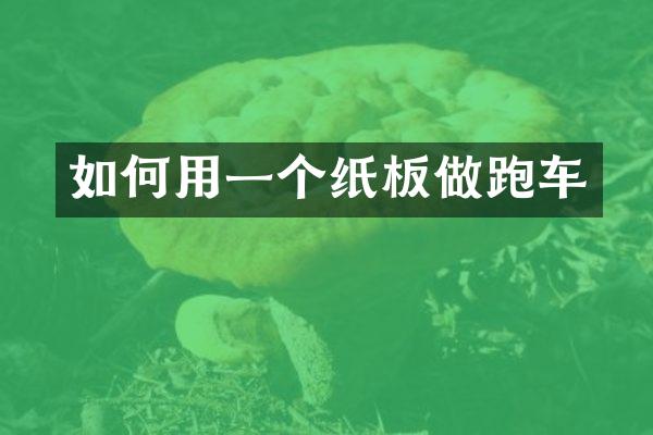 如何用一个纸板做跑车