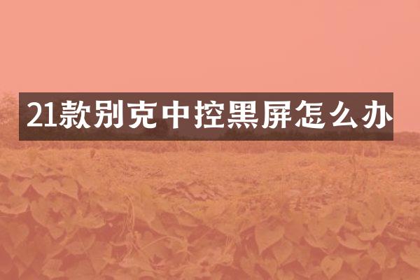21款别克中控黑屏怎么办