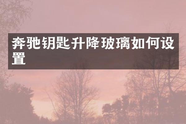 奔驰钥匙升降玻璃如何设置