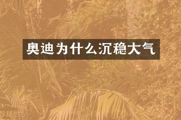 奥迪为什么沉稳大气