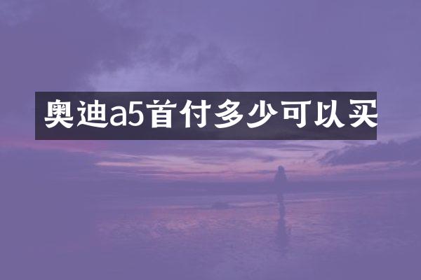 奥迪a5首付多少可以买