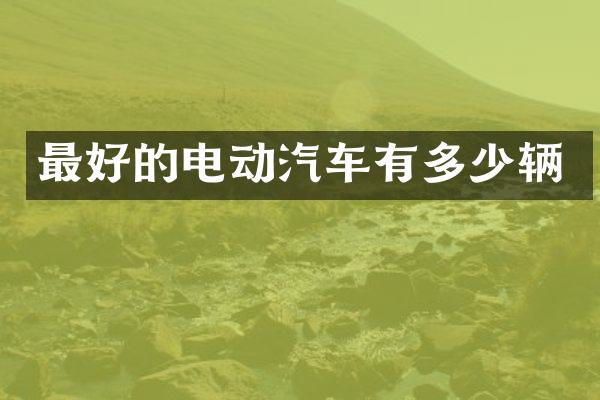最好的电动汽车有多少辆