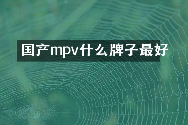 国产mpv什么牌子最好