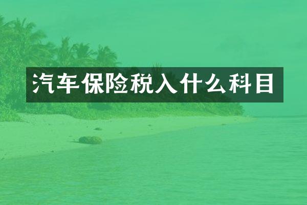 汽车保险税入什么科目