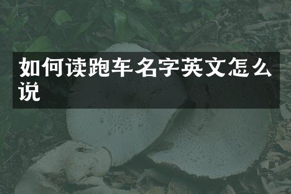 如何读跑车名字英文怎么说