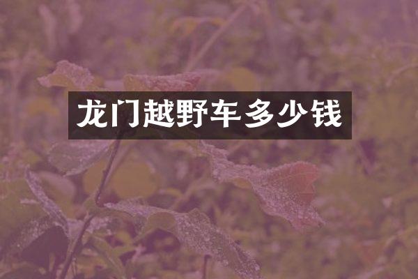 龙门越野车多少钱