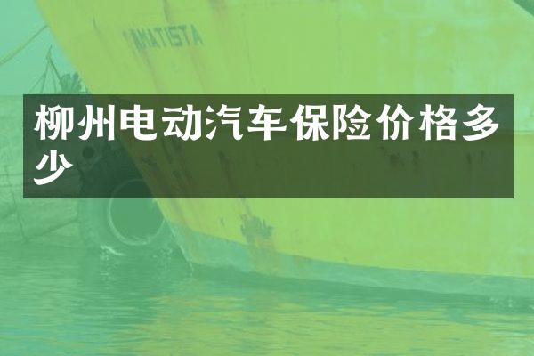 柳州电动汽车保险价格多少
