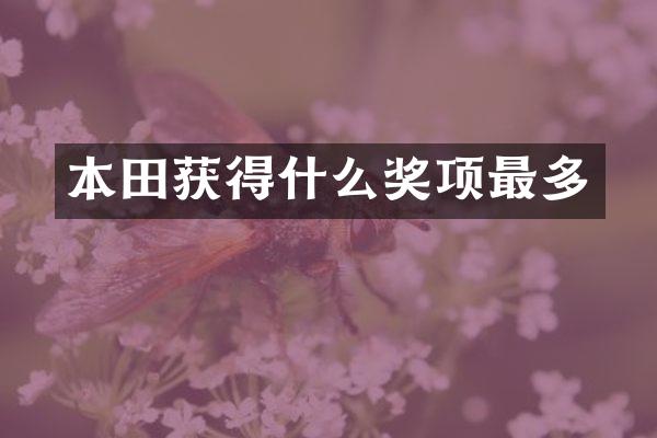 本田获得什么奖项最多