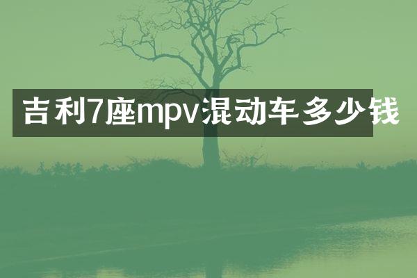 吉利7座mpv混动车多少钱