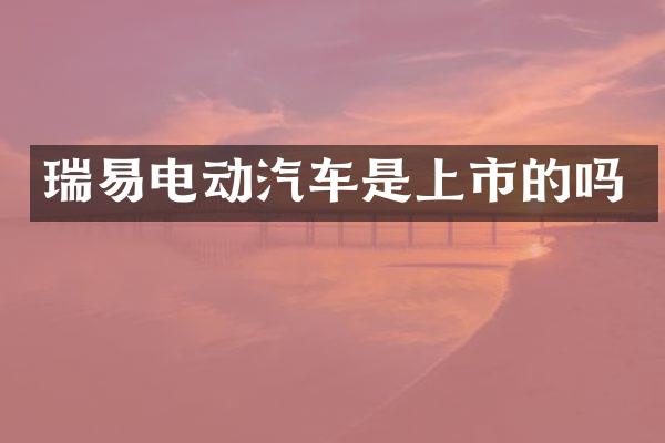 瑞易电动汽车是上市的吗