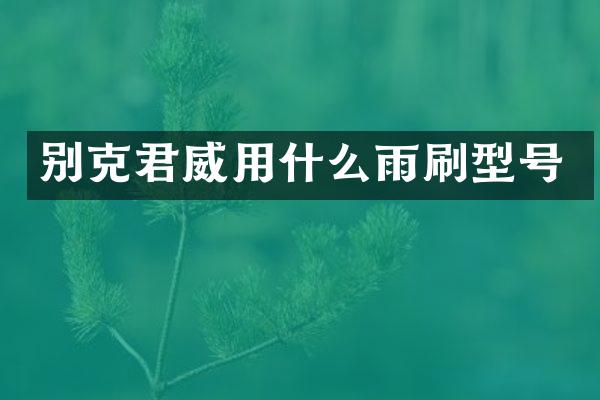 别克君威用什么雨刷型号