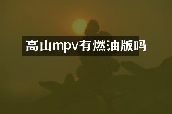 高山mpv有燃油版吗
