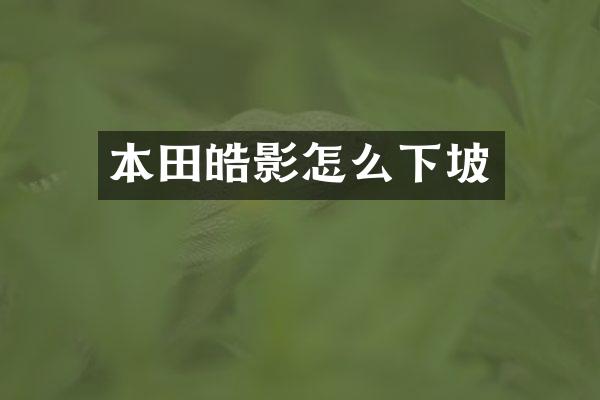 本田皓影怎么下坡