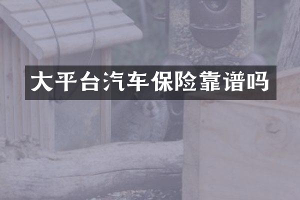 大平台汽车保险靠谱吗