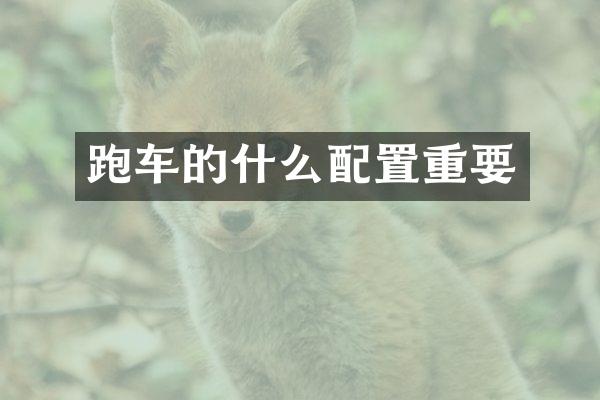 跑车的什么配置重要