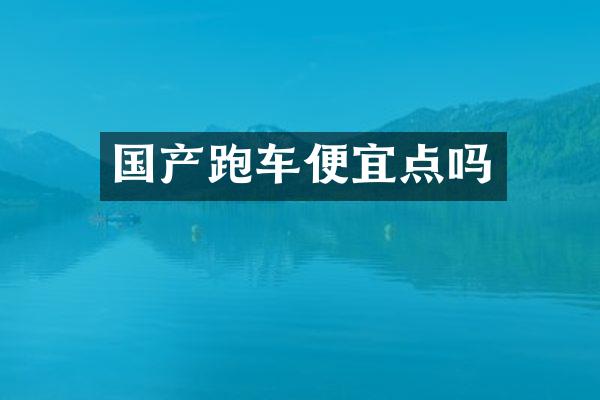 国产跑车便宜点吗