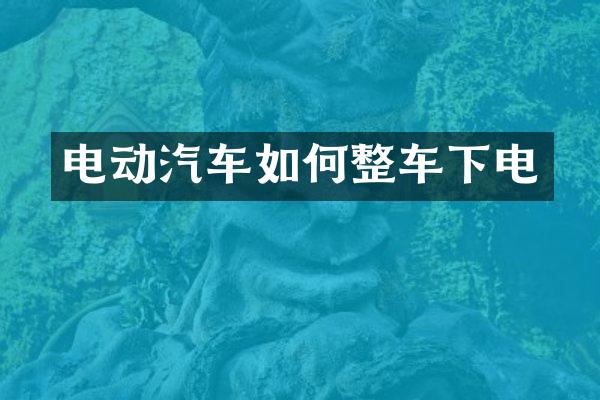 电动汽车如何整车下电