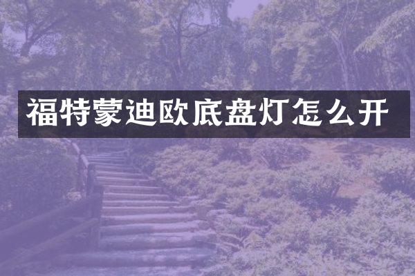 福特蒙迪欧底盘灯怎么开