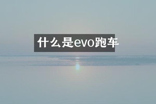 什么是evo跑车