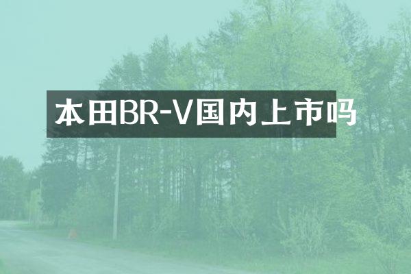 本田BR-V国内上市吗