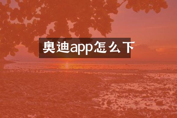 奥迪app怎么下