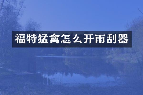 福特猛禽怎么开雨刮器